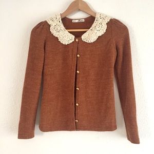 Brown Collar Cardigan Size XS/S